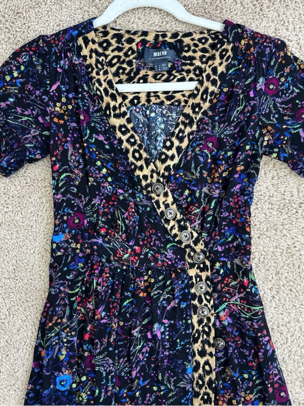 Anthropologie Maeve “Morgan”Mixed Print Midi | Leopard & Floral 0 🏛️🐆